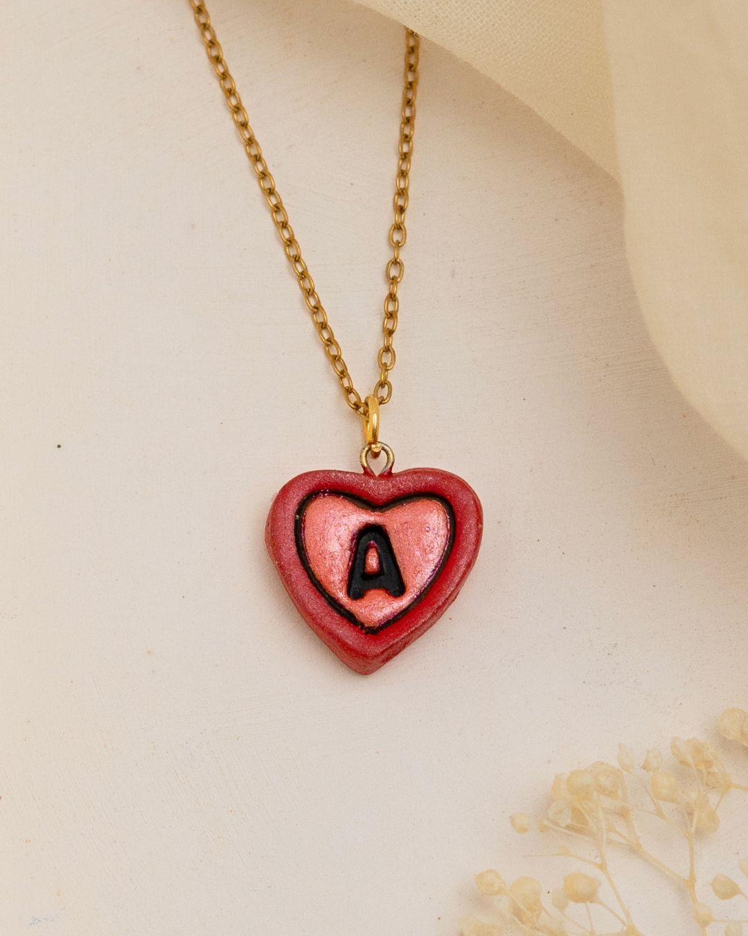 Golden Initial Heart Chain