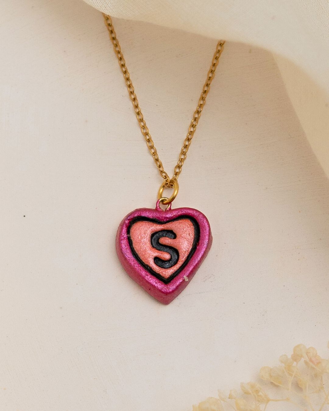 Golden Initial Heart Chain