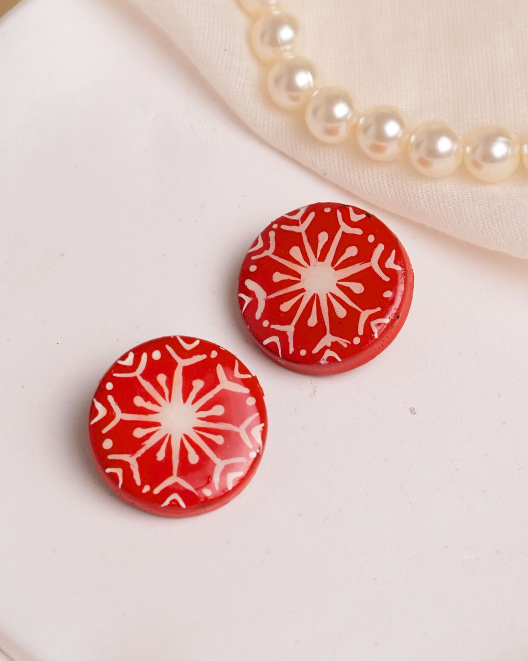 Crimson Frost Studs