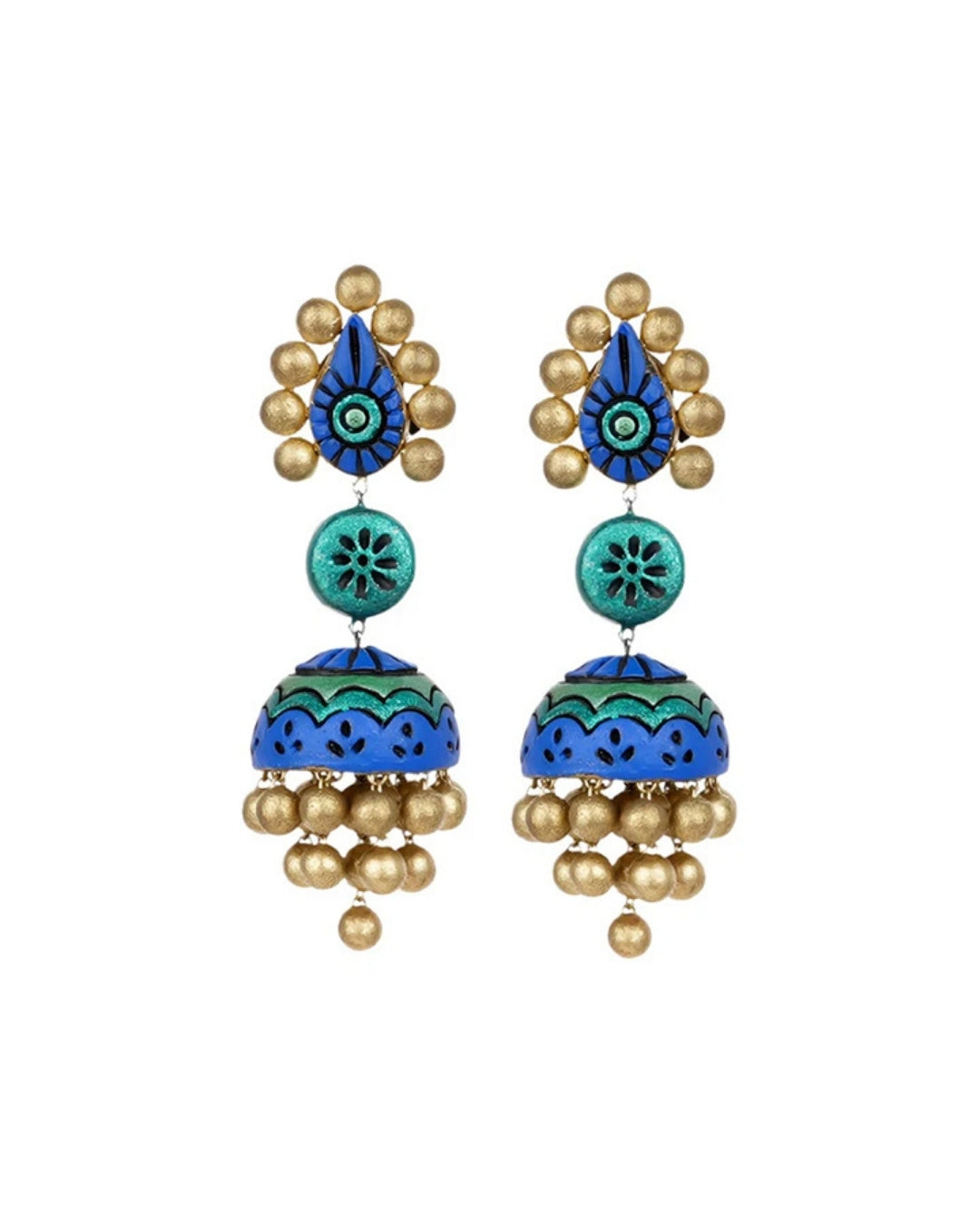 Blue-Statement-Terracotta-Earrings