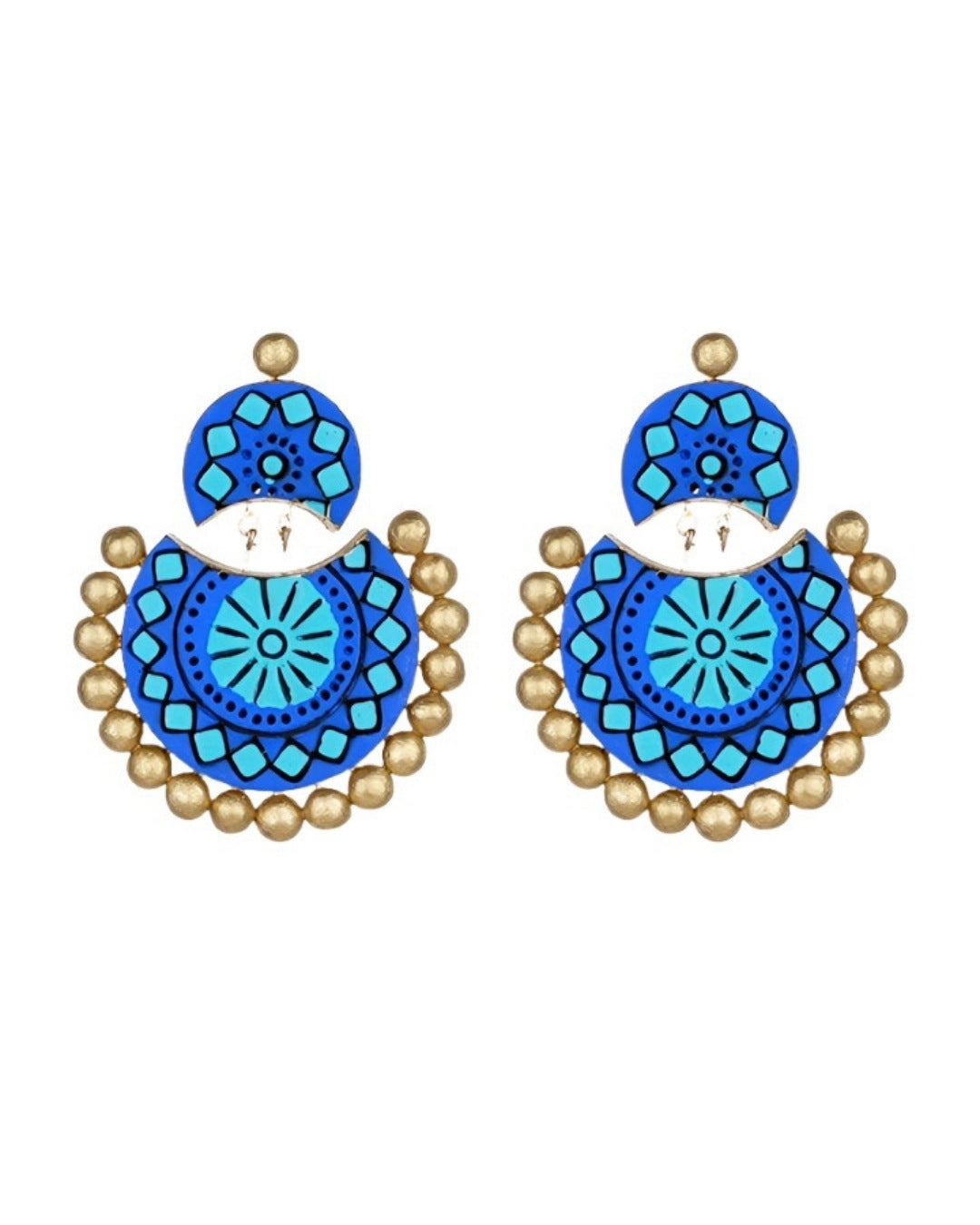 Traditional-Gold-And-Blue-Chandbali-For-Mehendi