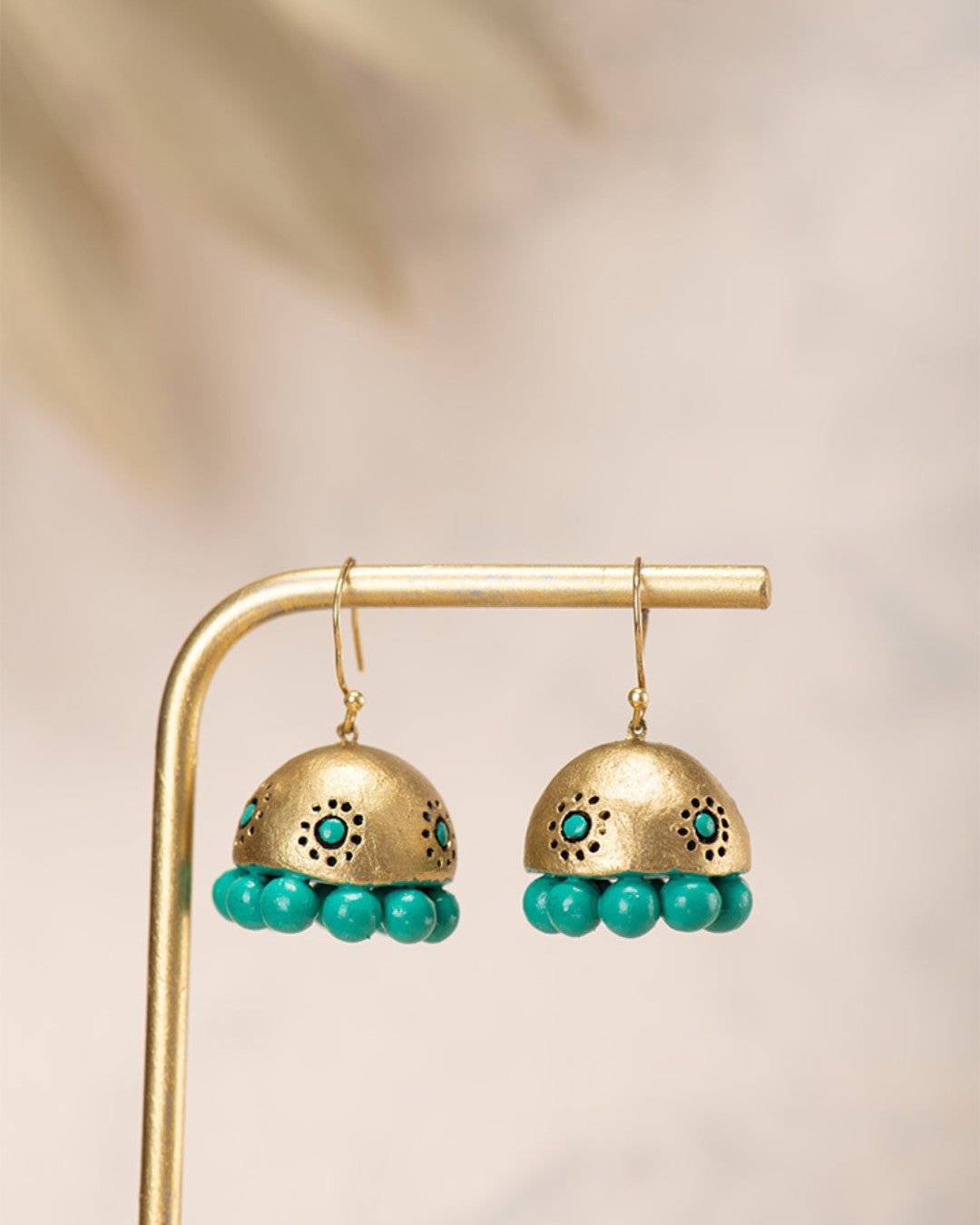 green-hanging-jhumkas