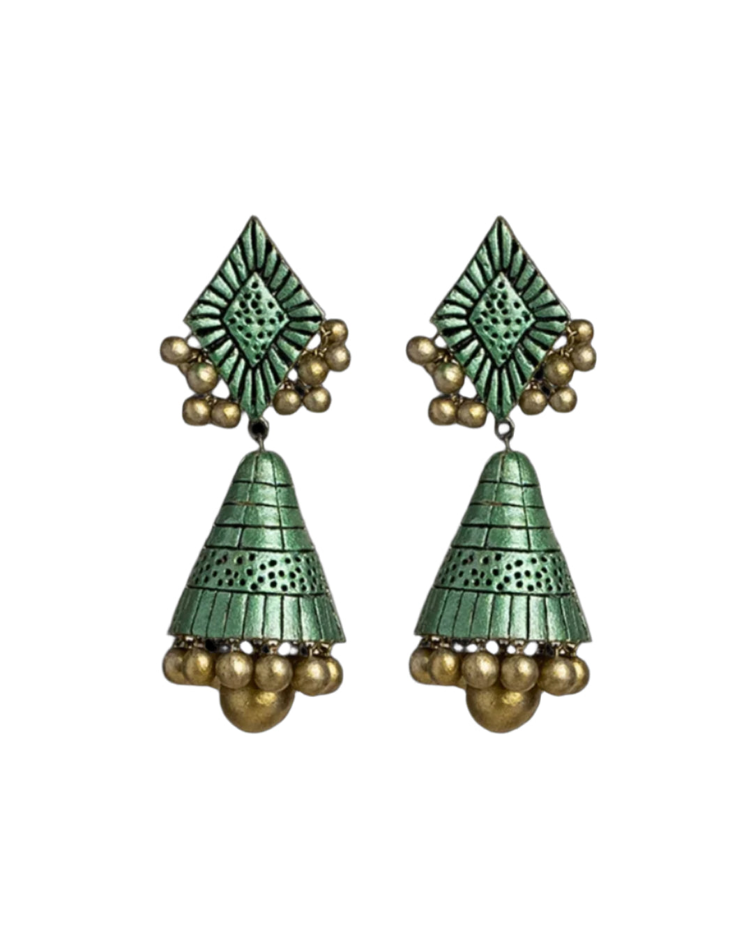 Conical-Green-Jhumkas