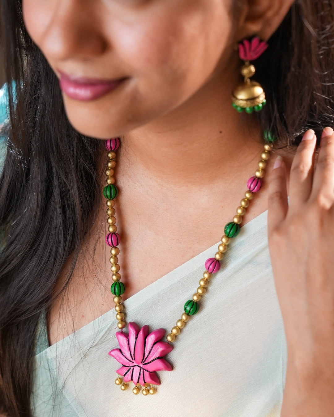 Handcrafted-Long-pendant-set