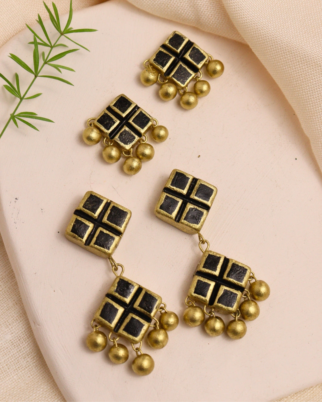 Mosaic Charm Duo Earrings Set