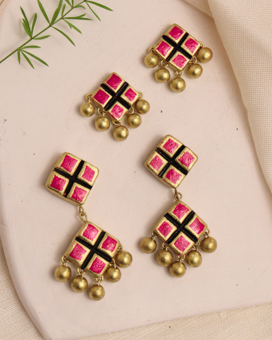 Mosaic Charm Duo Earrings Set