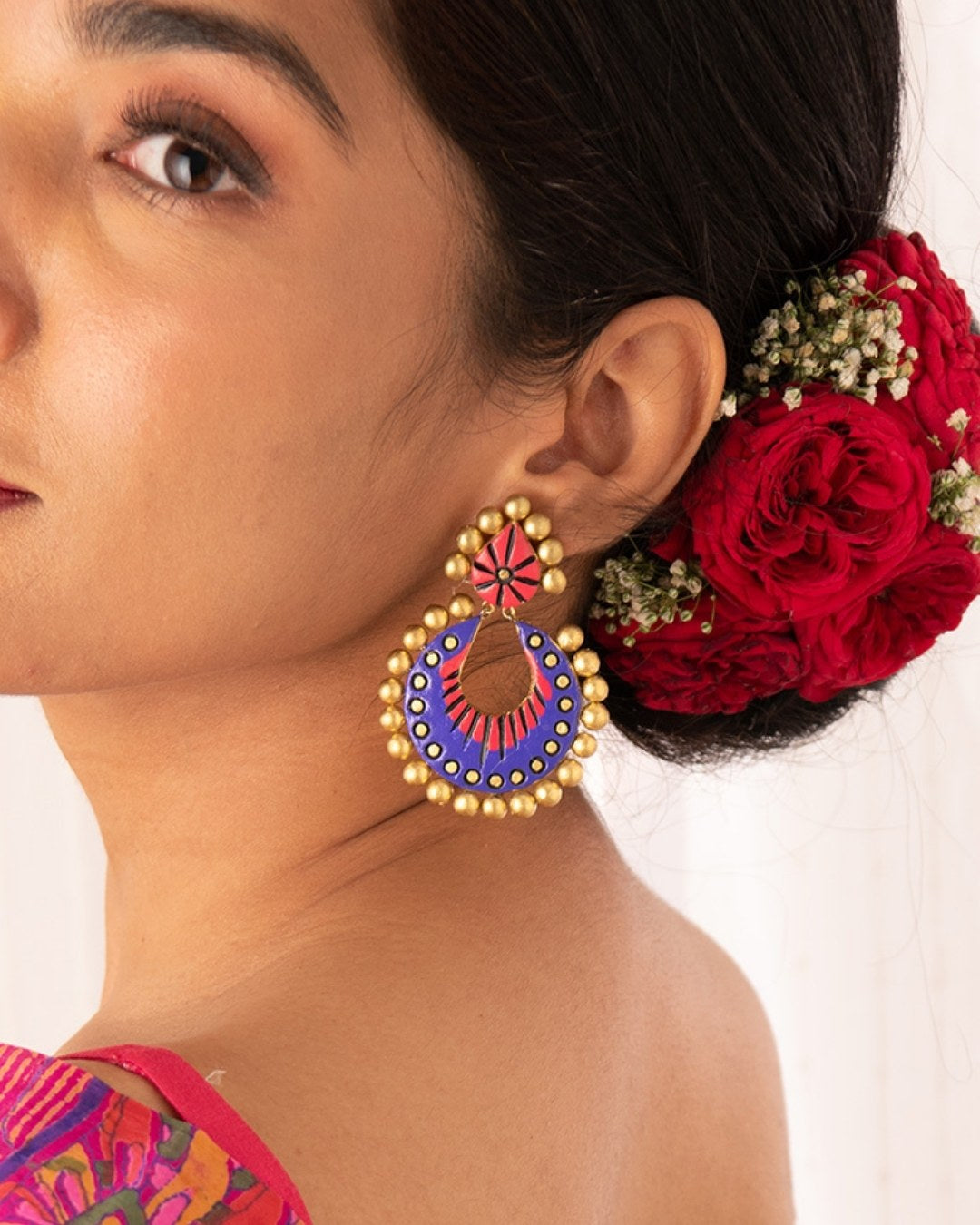 Pink-Festive-Traditional-Chandbali-Earrings