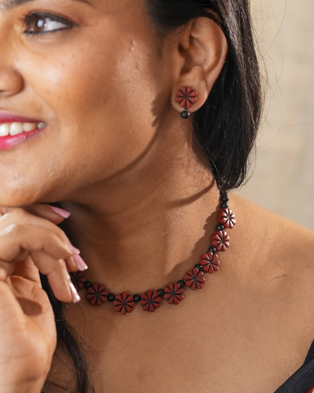 Red-Necklace-Set-For-churidar
