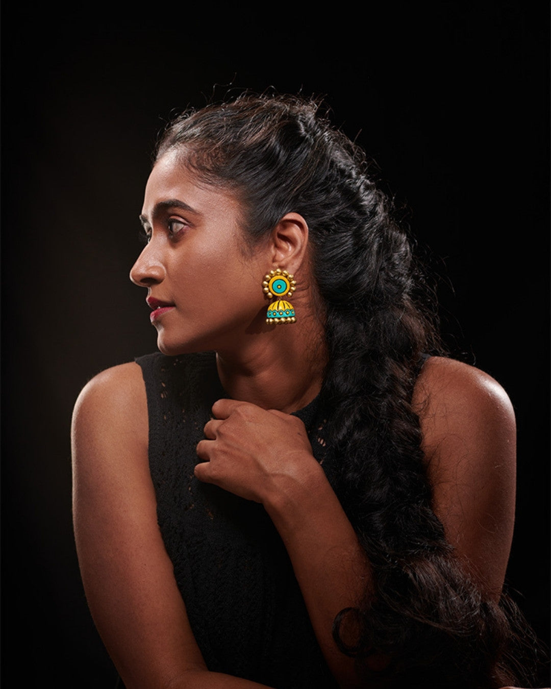 Hypoallergenic-Terracotta-Jhumka-Earrings