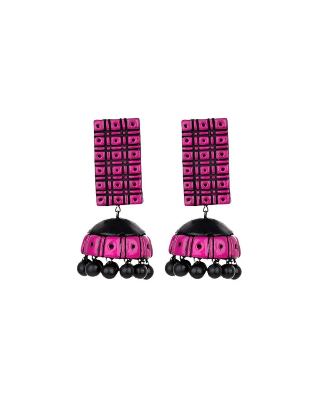 Pink-And-Blue-Traditional-Jhumki-For-Rakhi