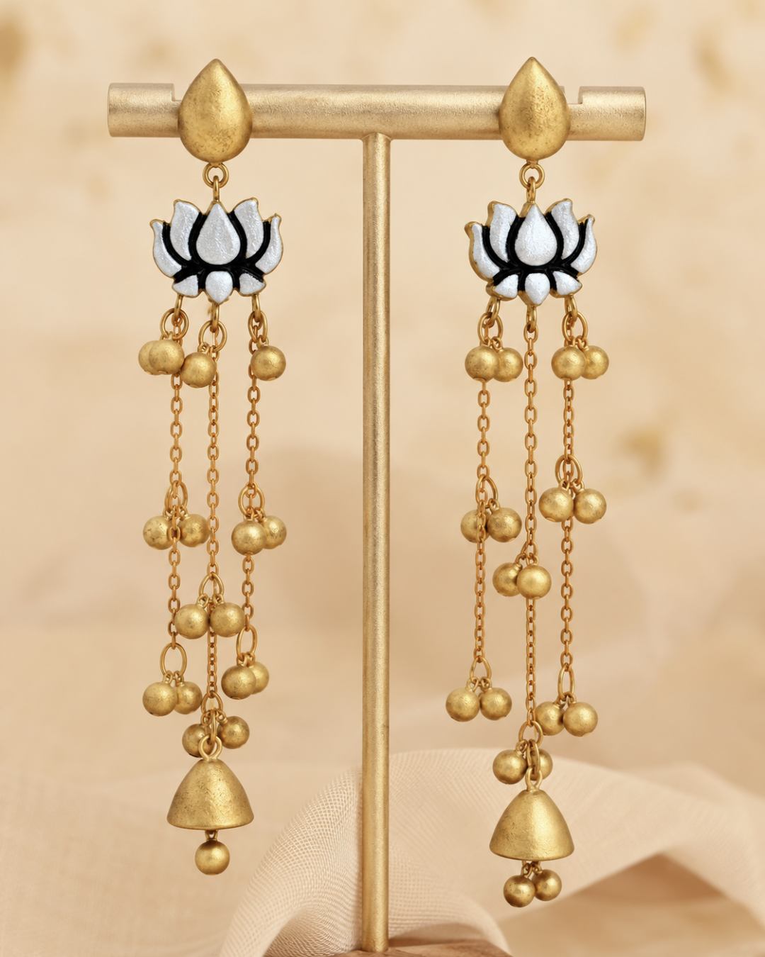 Lotus Drop Kashmiri Earrings