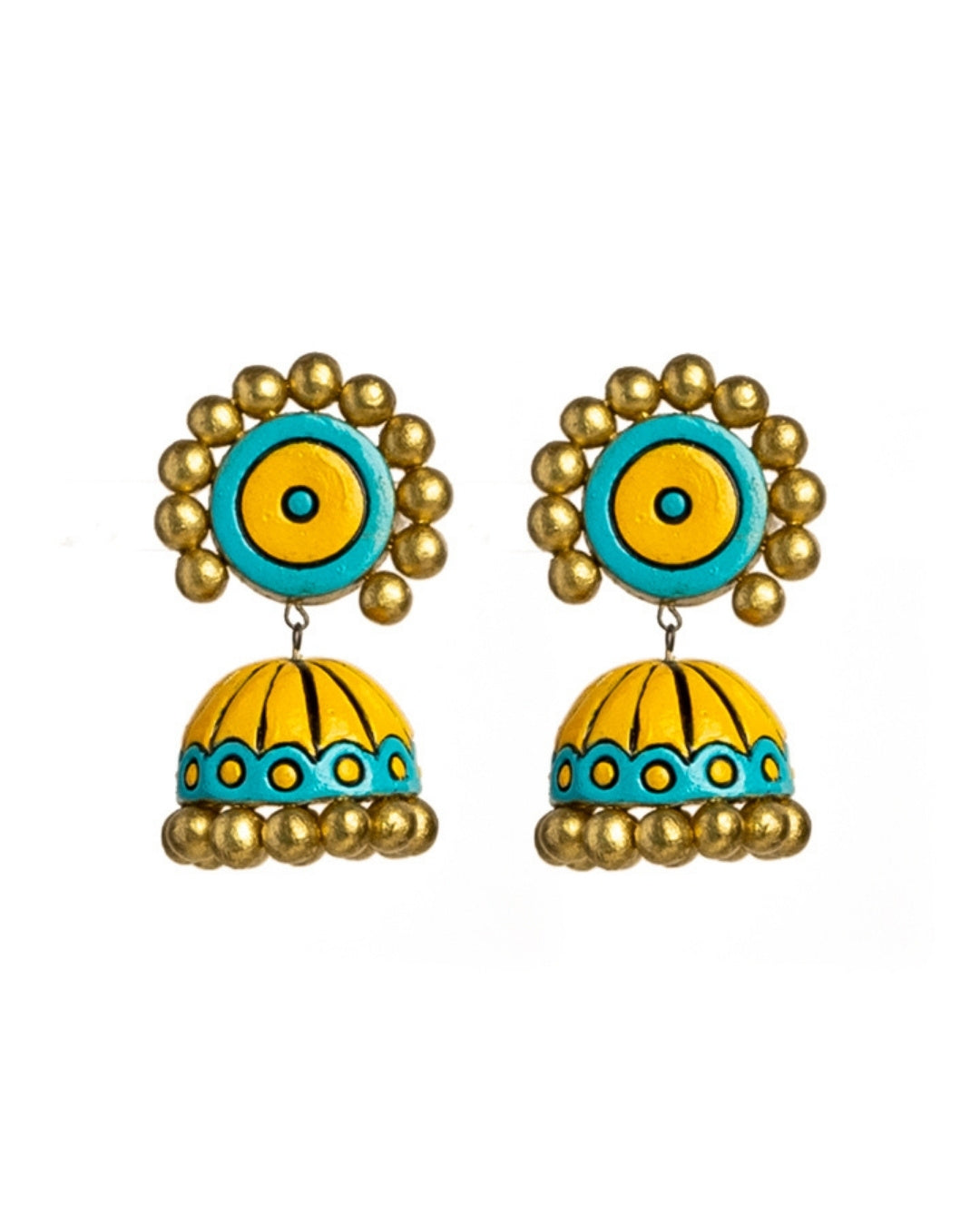 Big-Stud-Yellow-Terracotta-Jhumki
