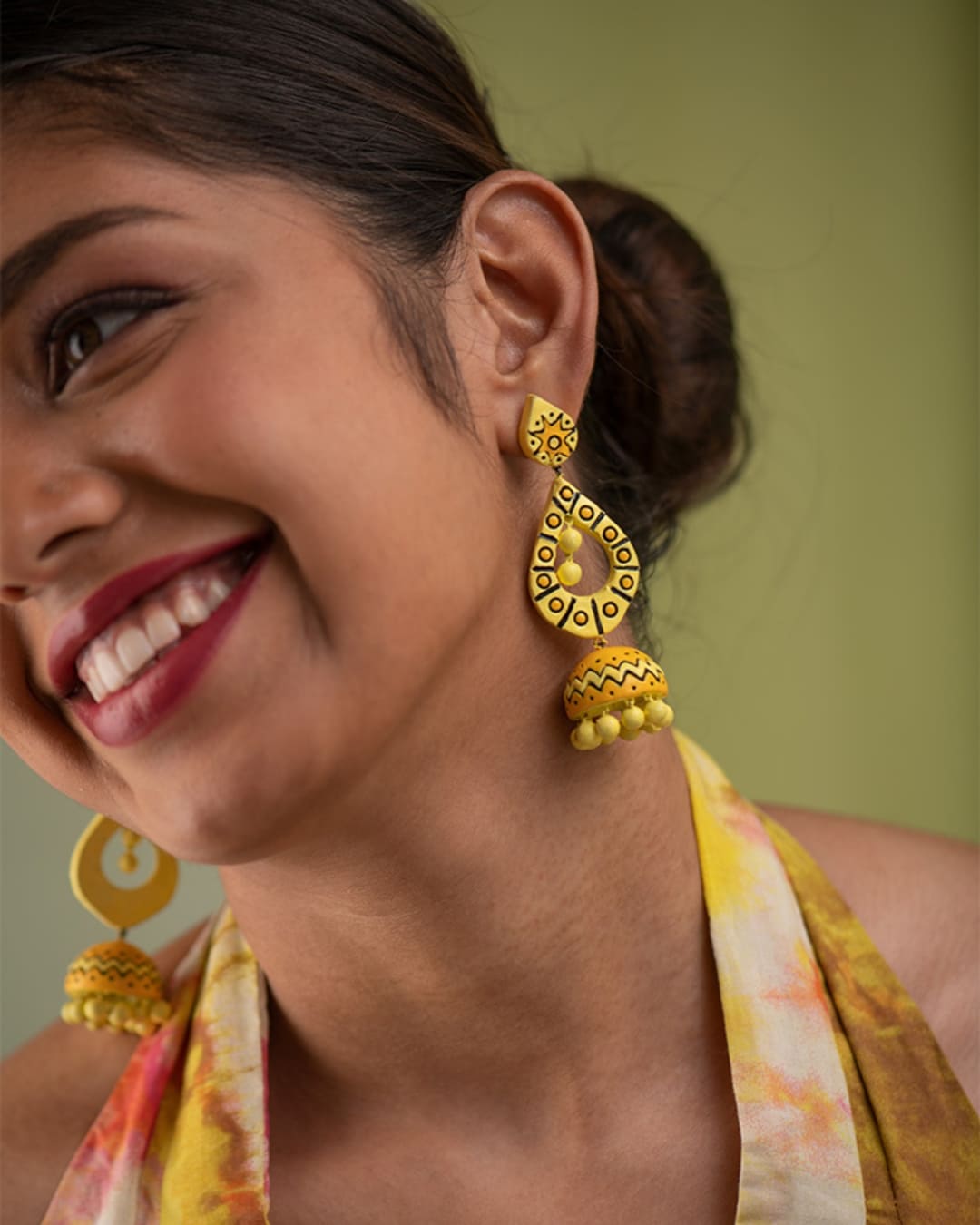Yellow-Jhumka