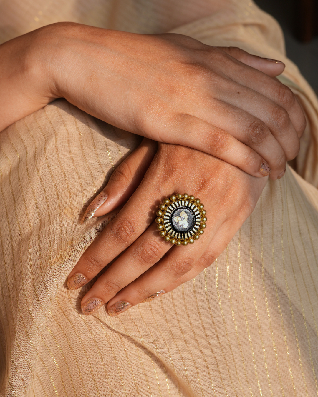 black and gold ring