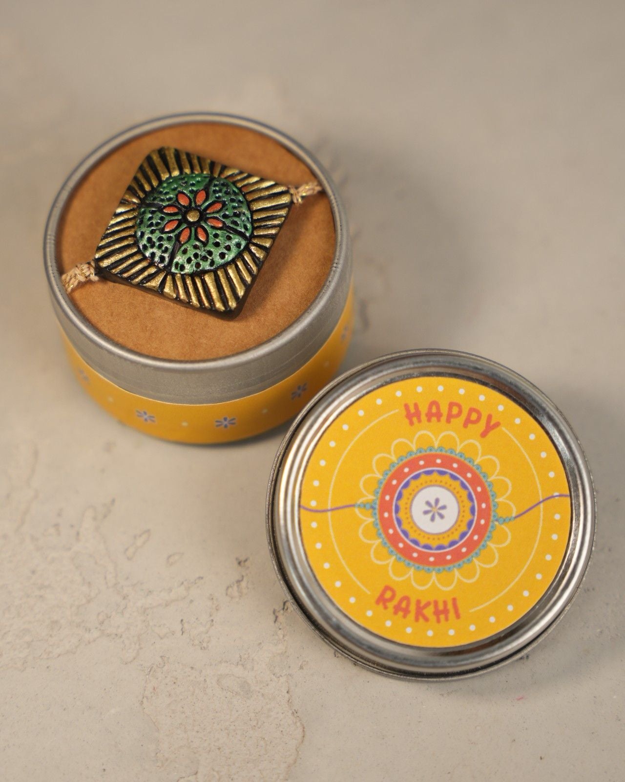 Square Metallic Rakhi