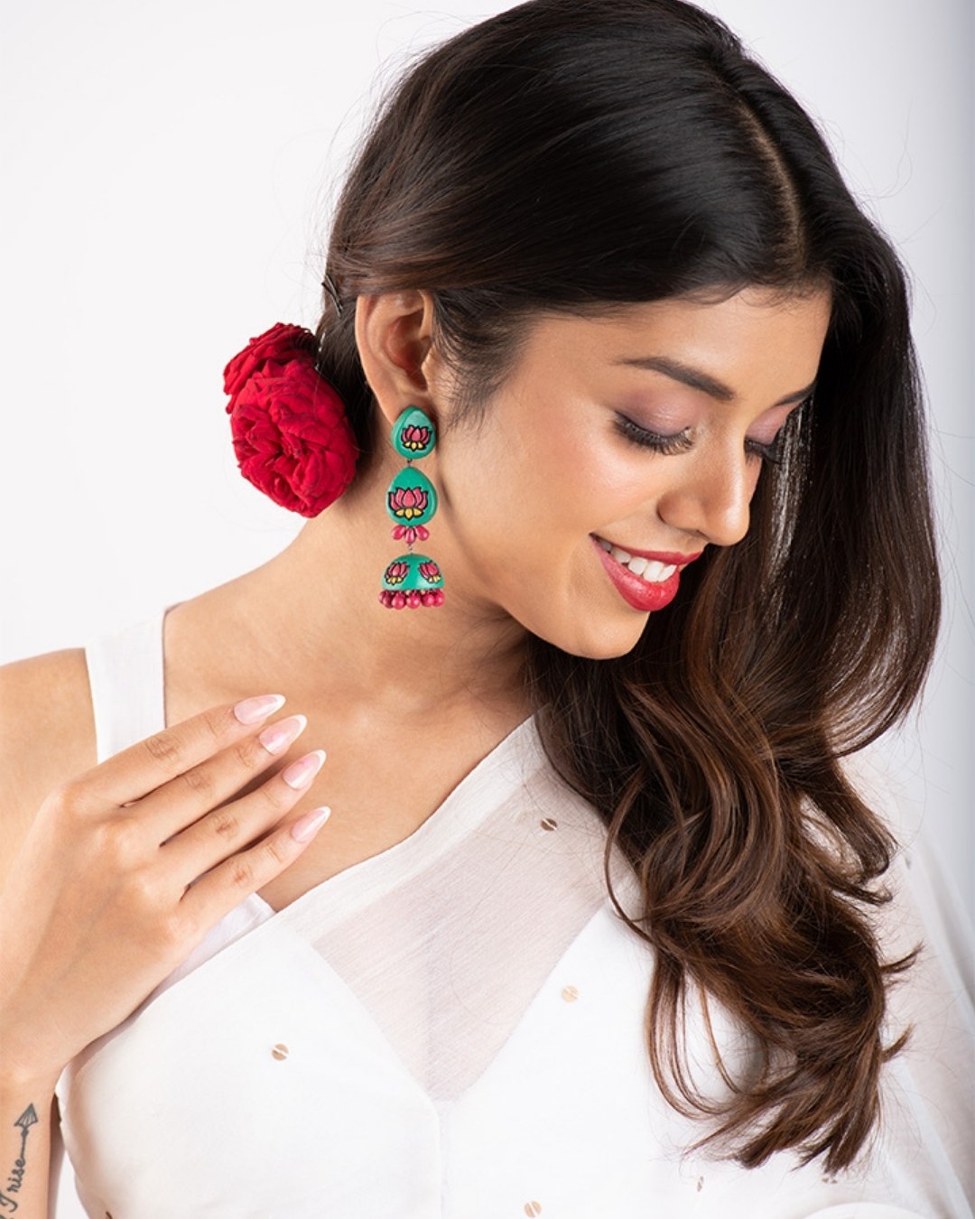 Green-And-Red-Festive-Jhumki