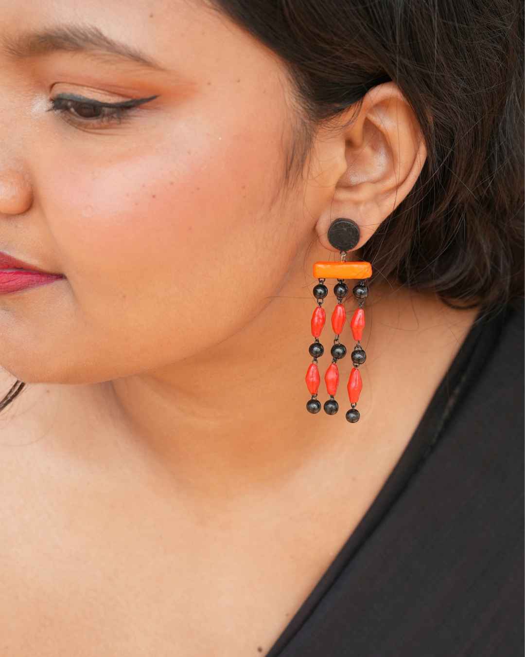 black-party-earrings
