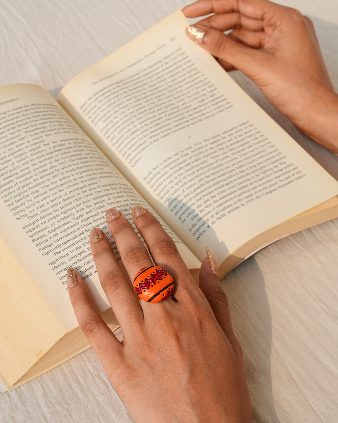 pink and orange ring