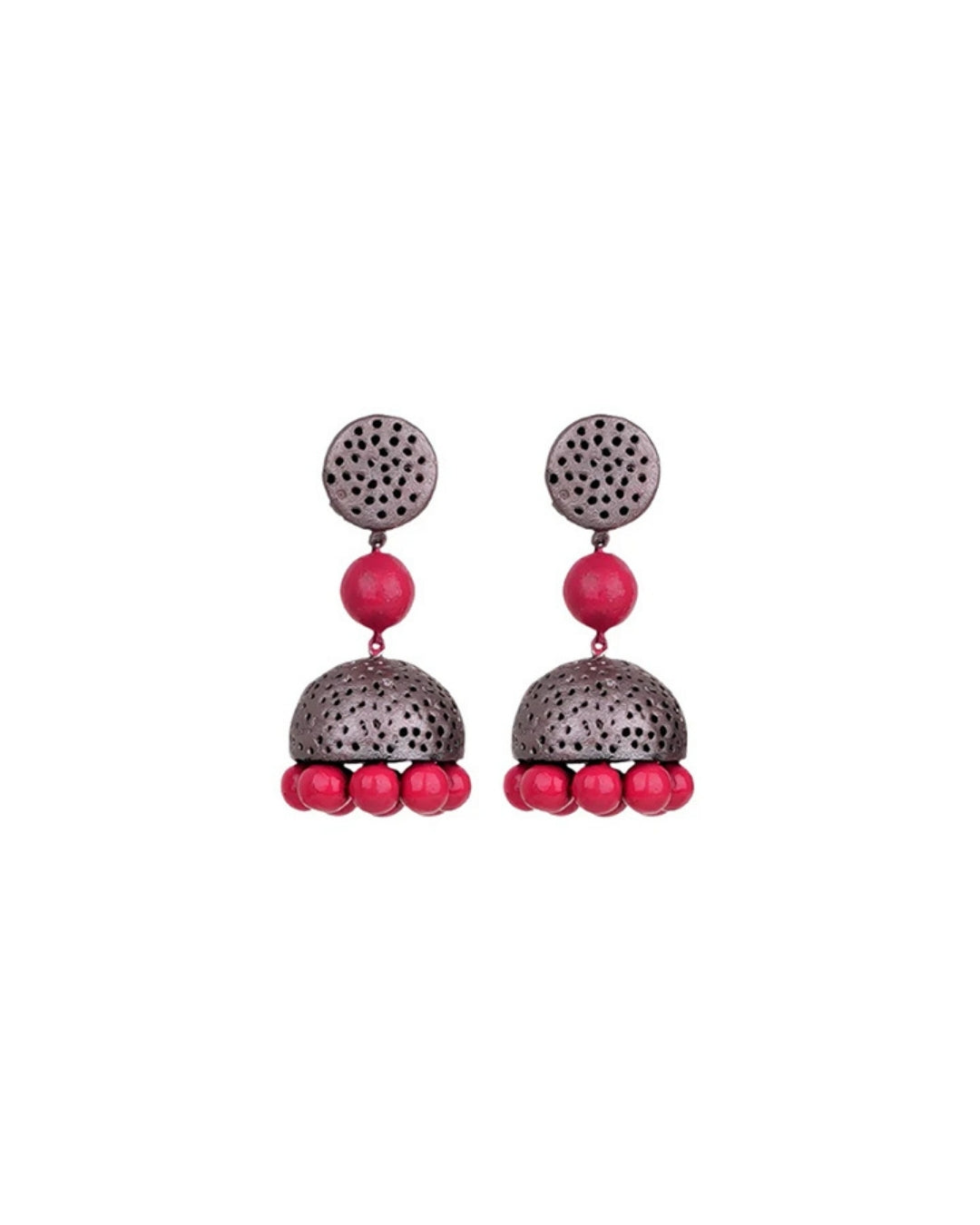 Pink-Festive-Jhumka-Friend's-Wedding