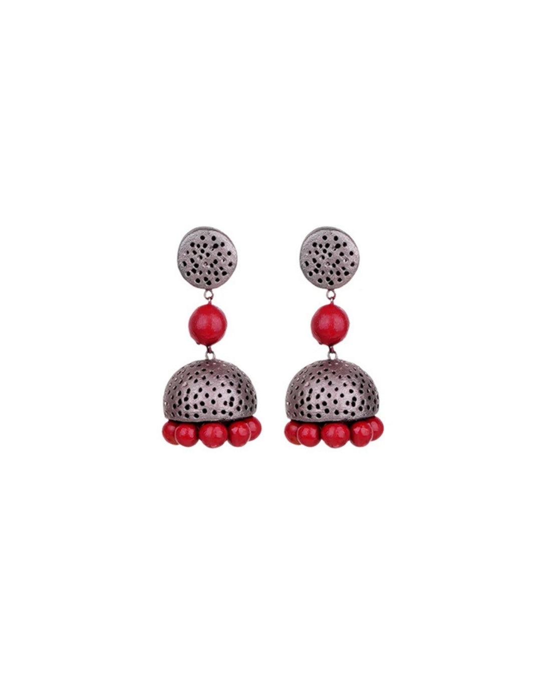 Red-Festive-Jhumka-Friend's-Wedding
