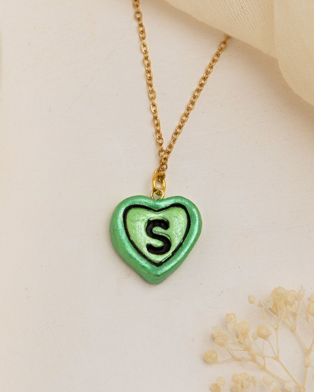 Golden Initial Heart Chain