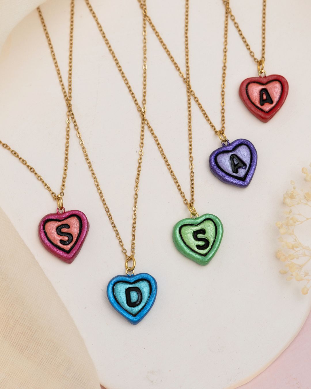 Golden Initial Heart Chain