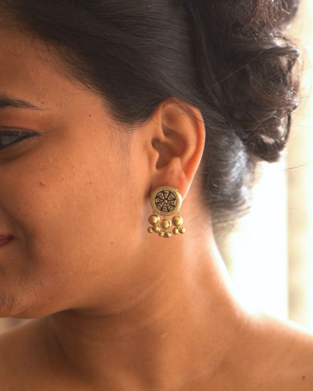 Mini Rustic Gold Studs