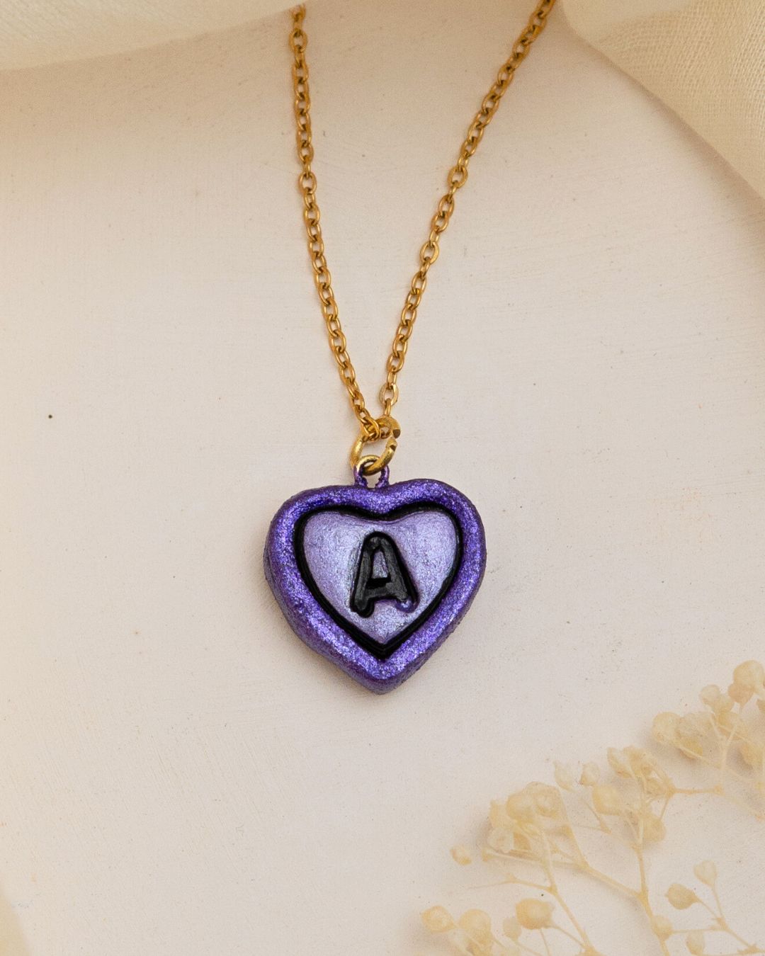 Golden Initial Heart Chain