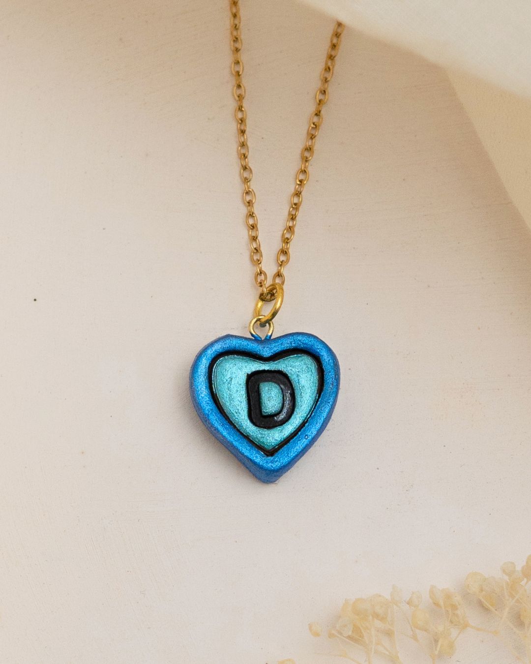 Golden Initial Heart Chain