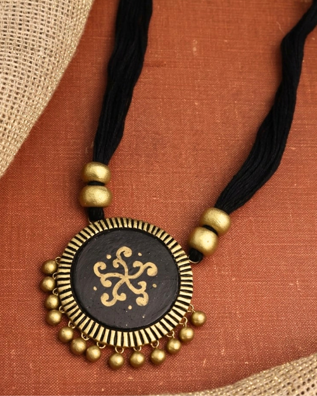 Black Kanchan Long Necklace Set