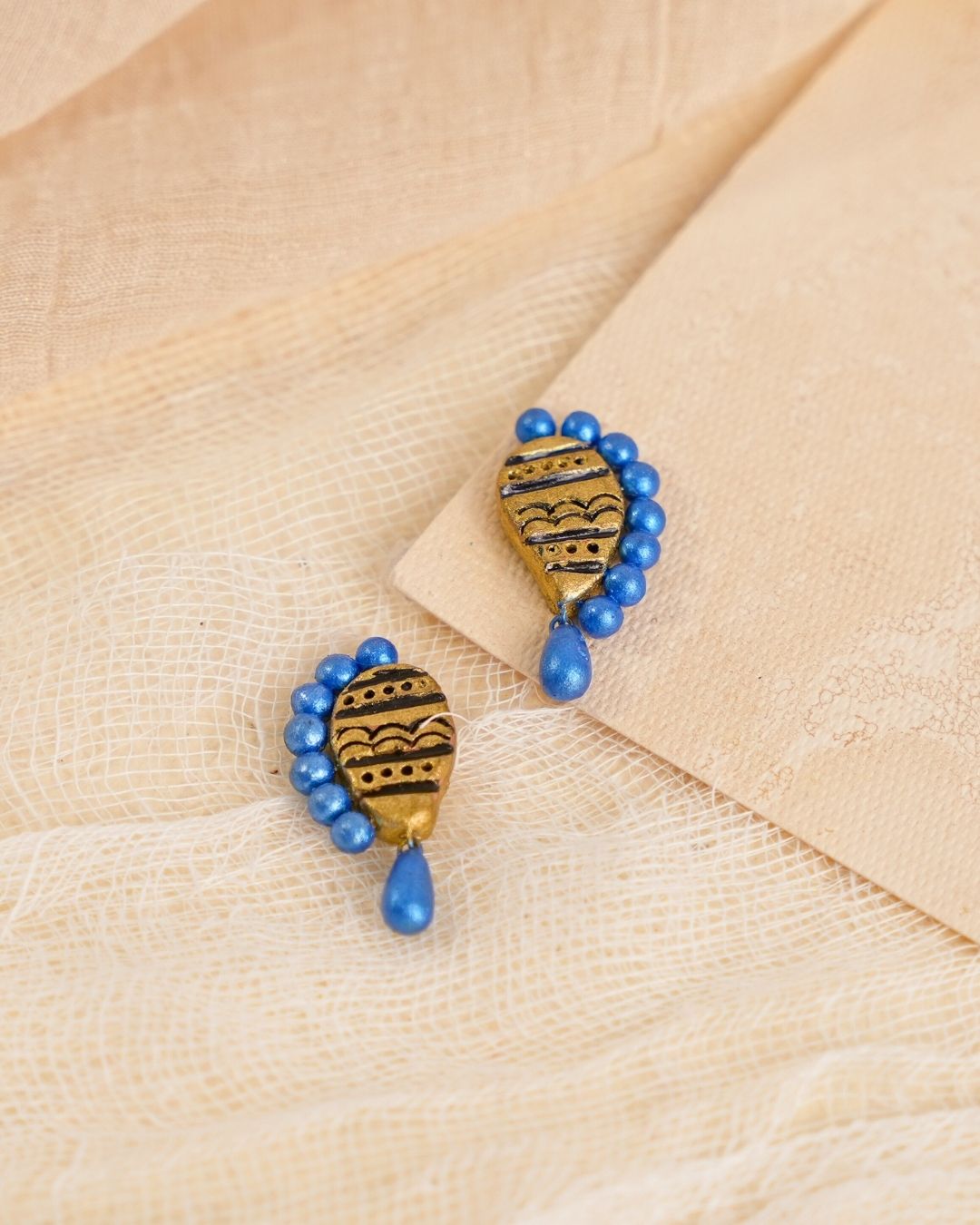 Blue-gold-stud-earrings