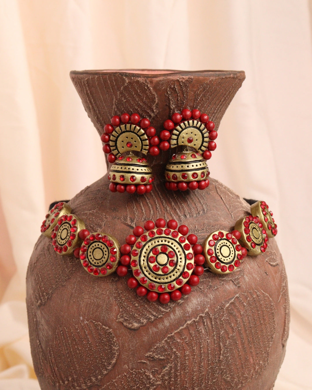 Hypoallergenic-Terracotta-Jhumka-Earrings