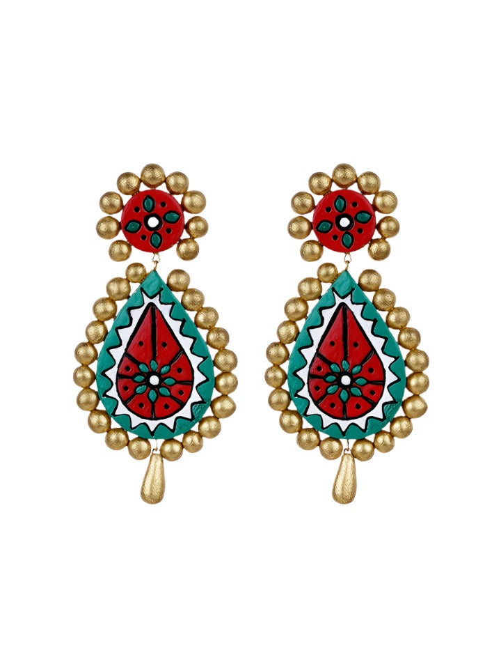 Festive-Gold-And-Gold-Chand-bali-Earrings-For-Women