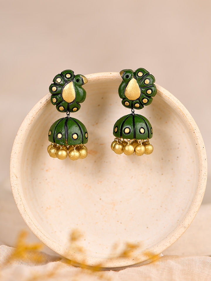 Terracotta-Traditional-Peacock-Jhumka