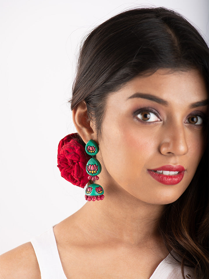 Long-Lotus-Jhumka-Earrings