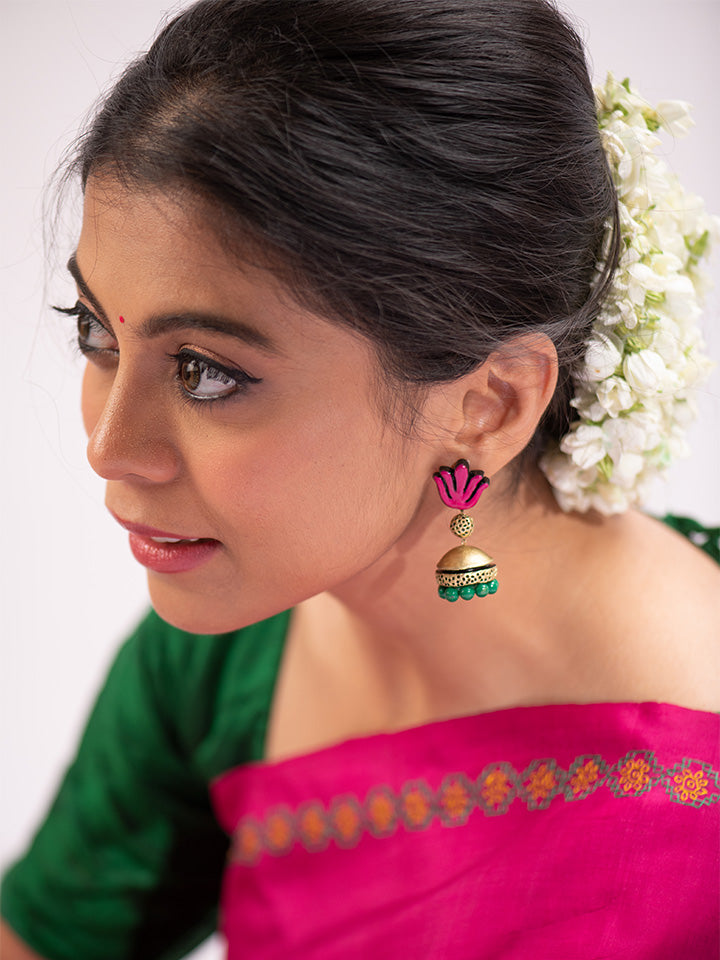 Pink-Jhumka