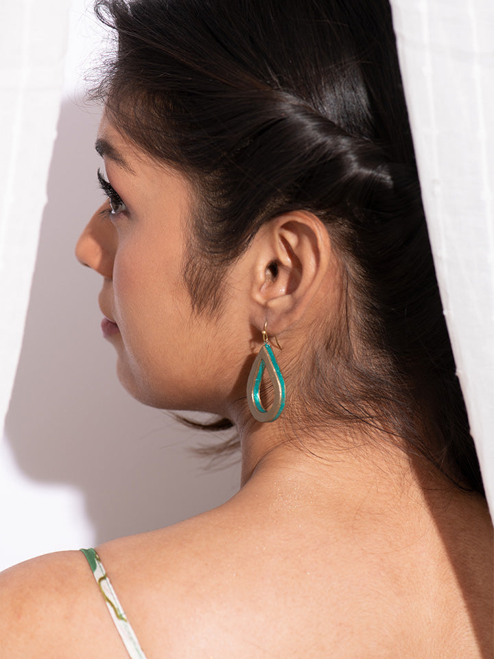 Handcrafted-Green-Hypoallergenic-Hanging-Earrings