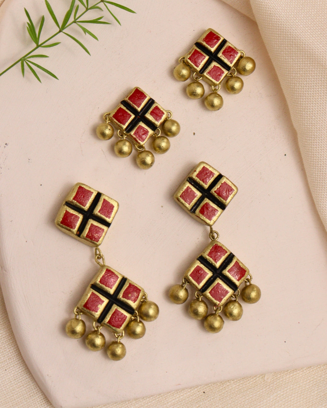 Mosaic Charm Duo Earrings Set