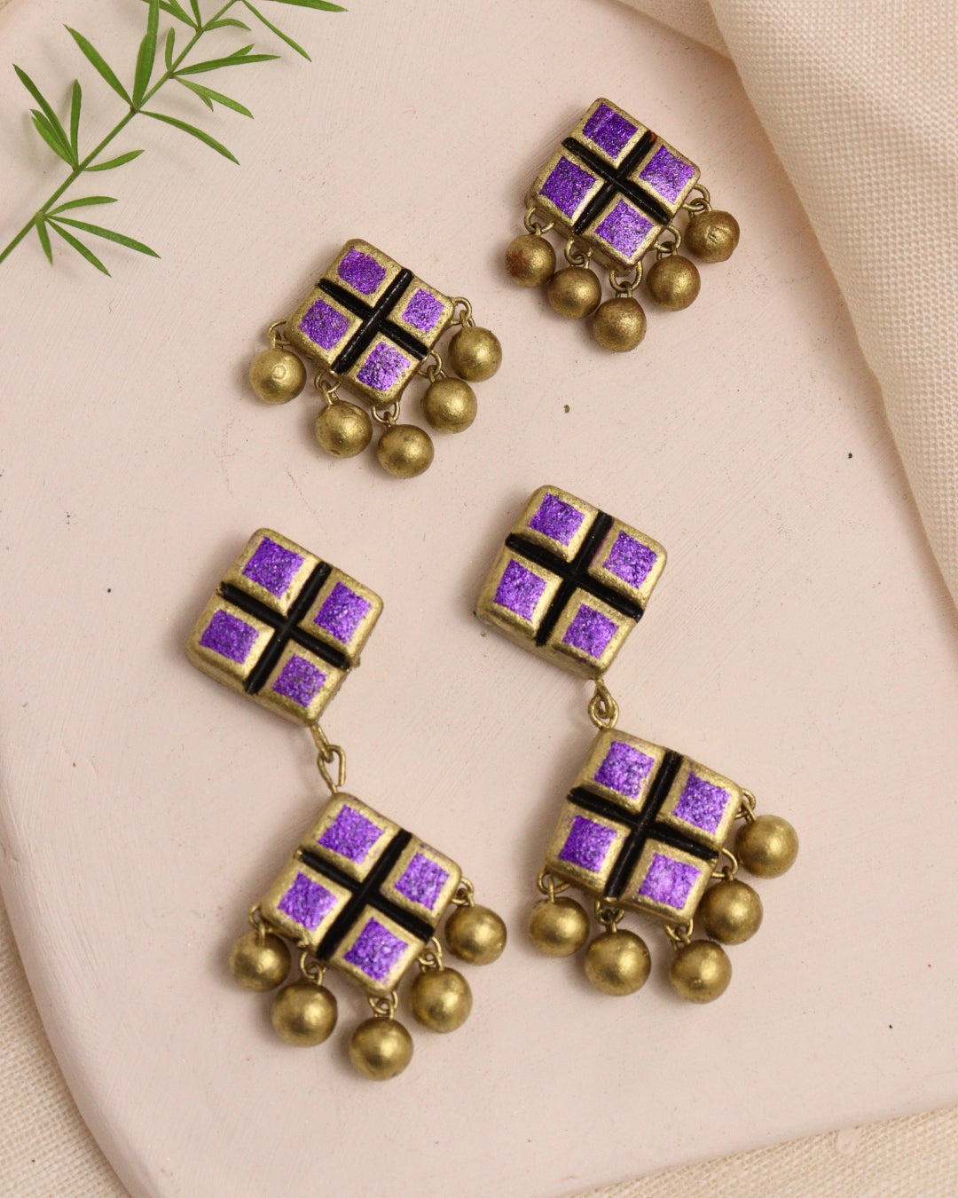 Mosaic Charm Duo Earrings Set