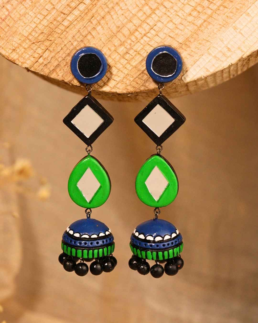 Navratri_Jhumkas_Blue_and_Green Hangings