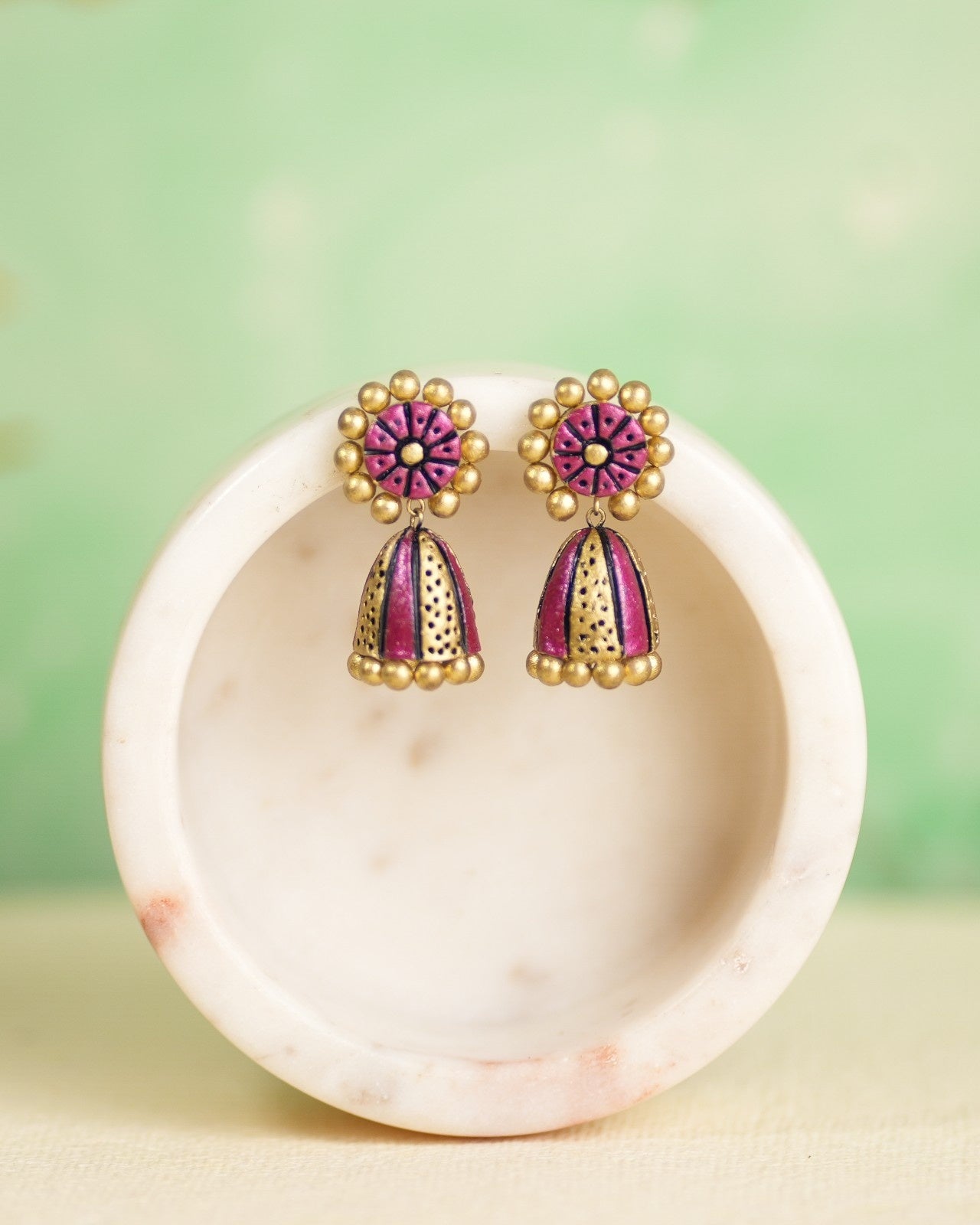 Pink-gold-festive-jhumkas