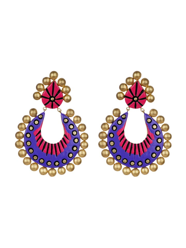 Festive-Gold-Violet-Chand-bali-Earrings-Women