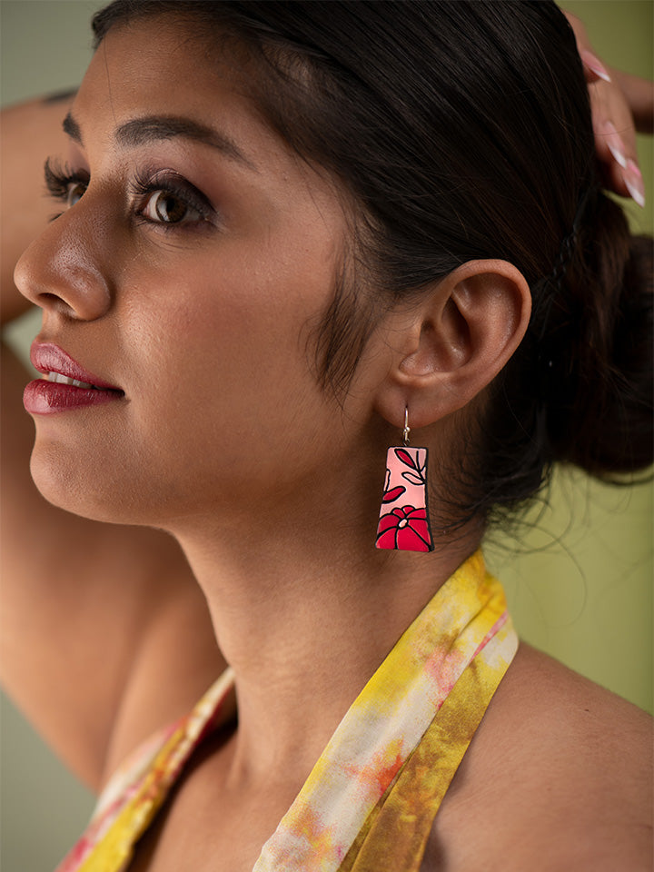 Terracotta-Pink-Statement-Hanging-Earrings