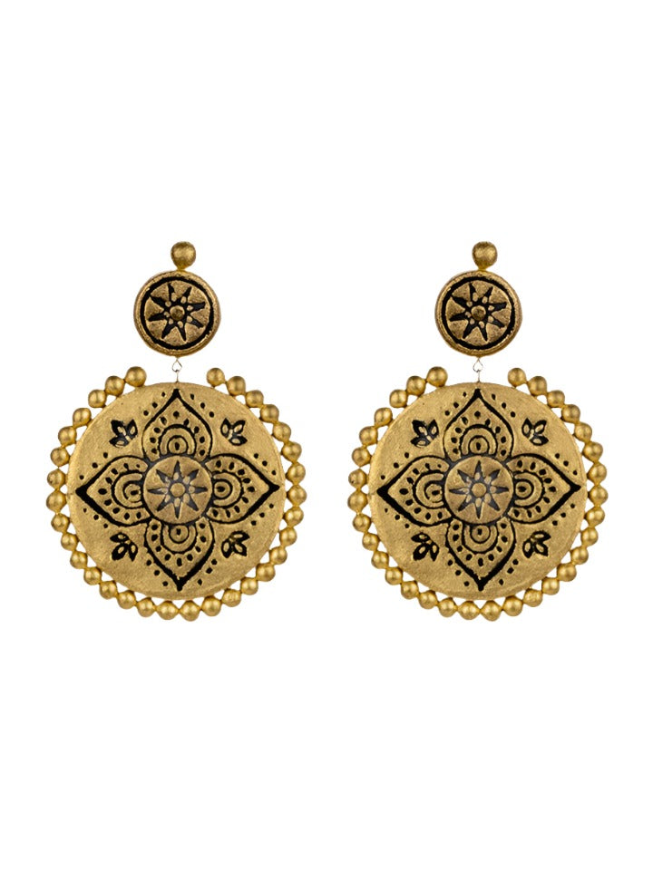 Festive-Gold-And-Gold-Chand-bali-Earrings-For-Women