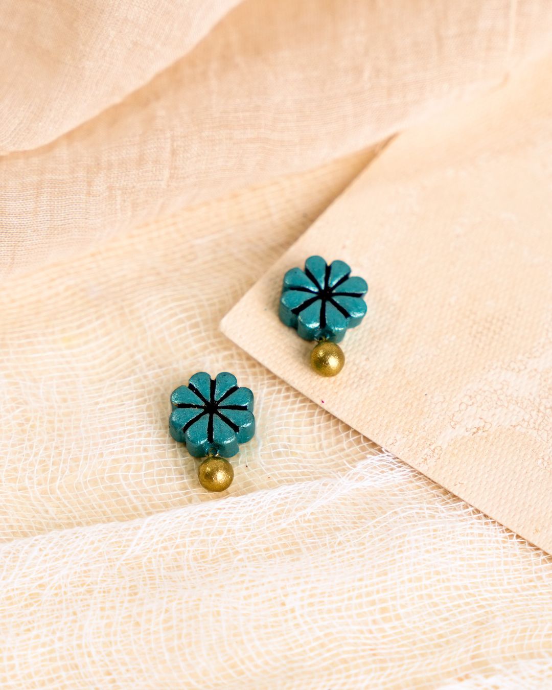 Blue-floral-studs