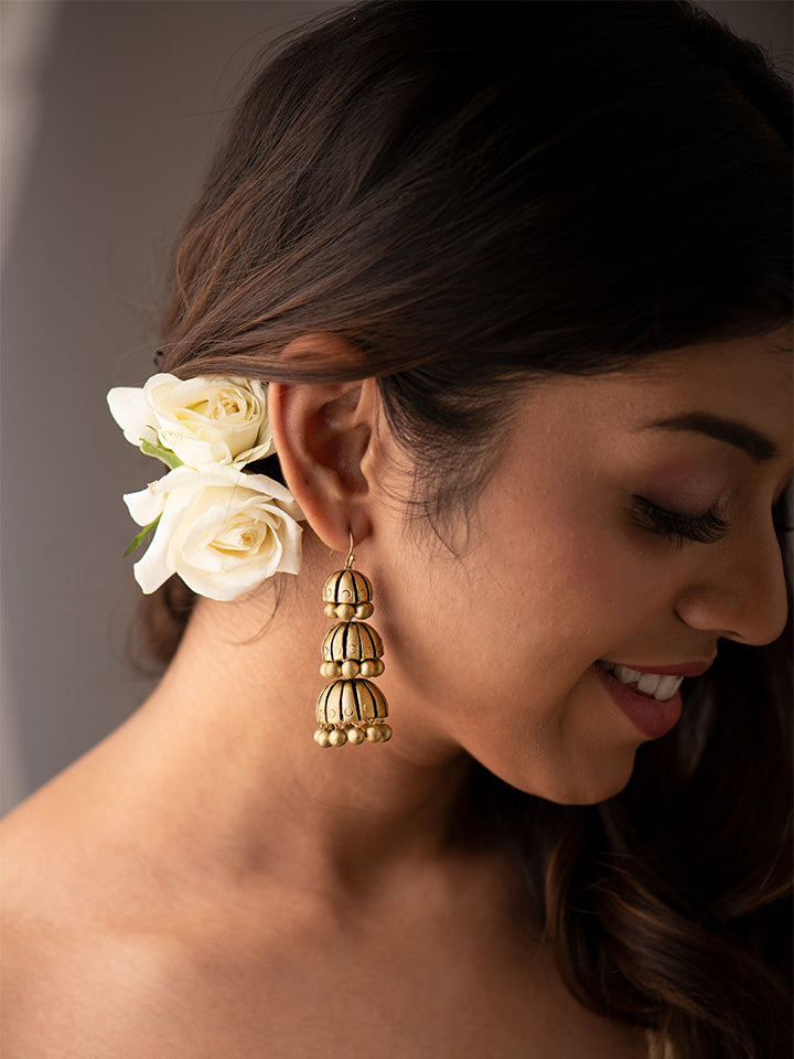 Gold-Traditional-Jhumka-Earrings