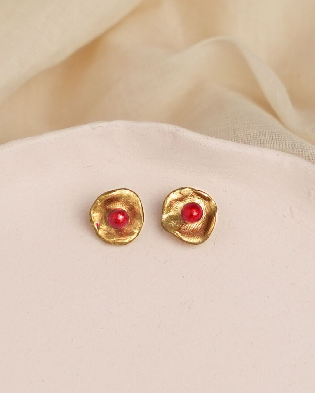 red-stud-earrings