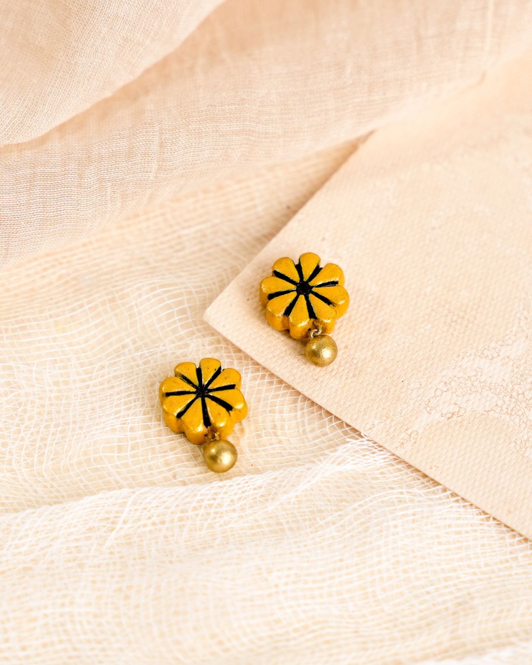Yellow-minimal-floral-studs