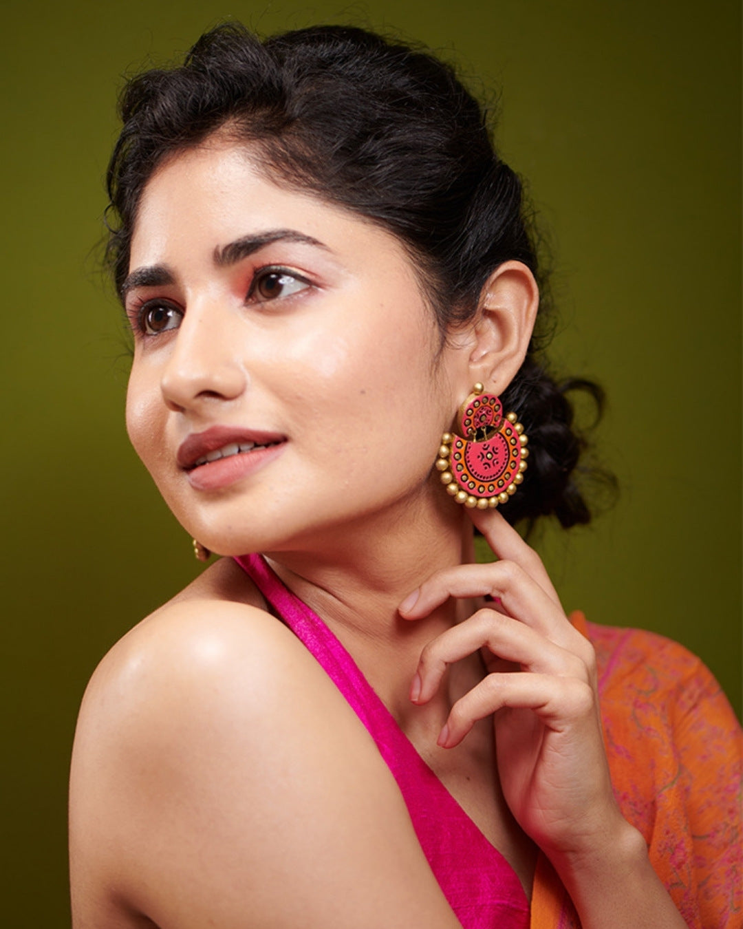 Pink-Festive-Traditional-Chandbali-Earrings