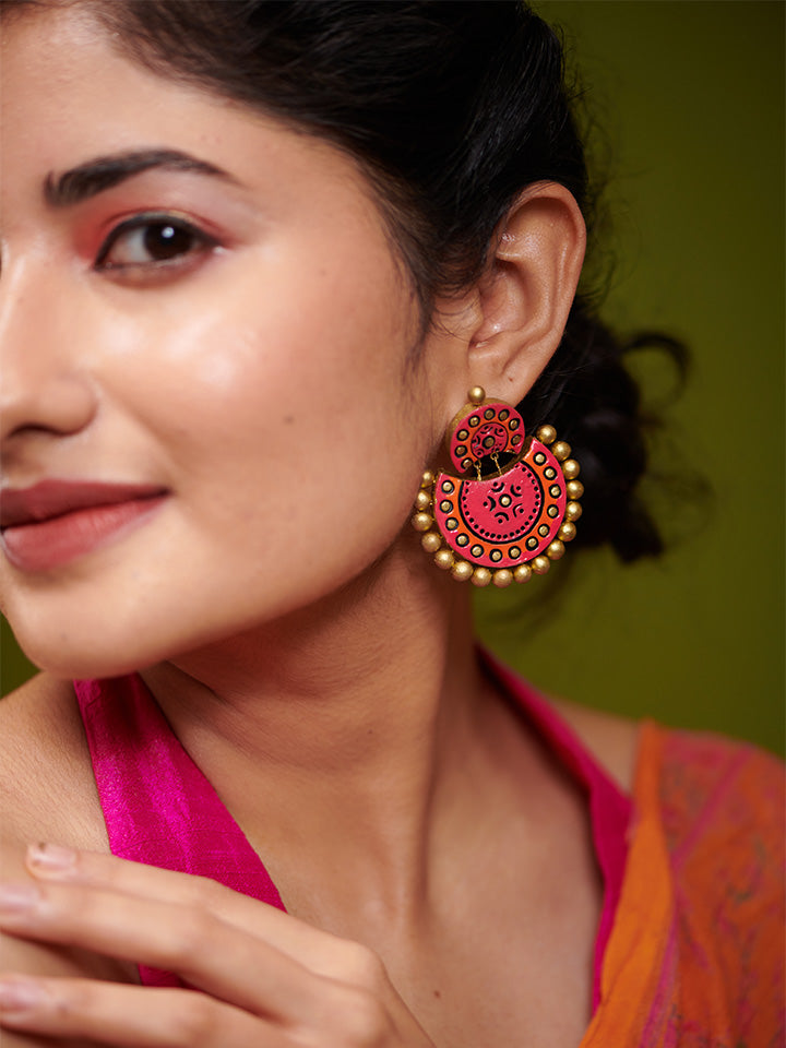 Terracotta-Chandbali-Earrings